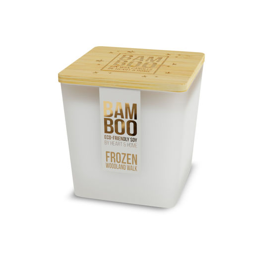 Picture of H&H - BAMBOO LARGE CANDLE FROZEN WOODLAND WALK